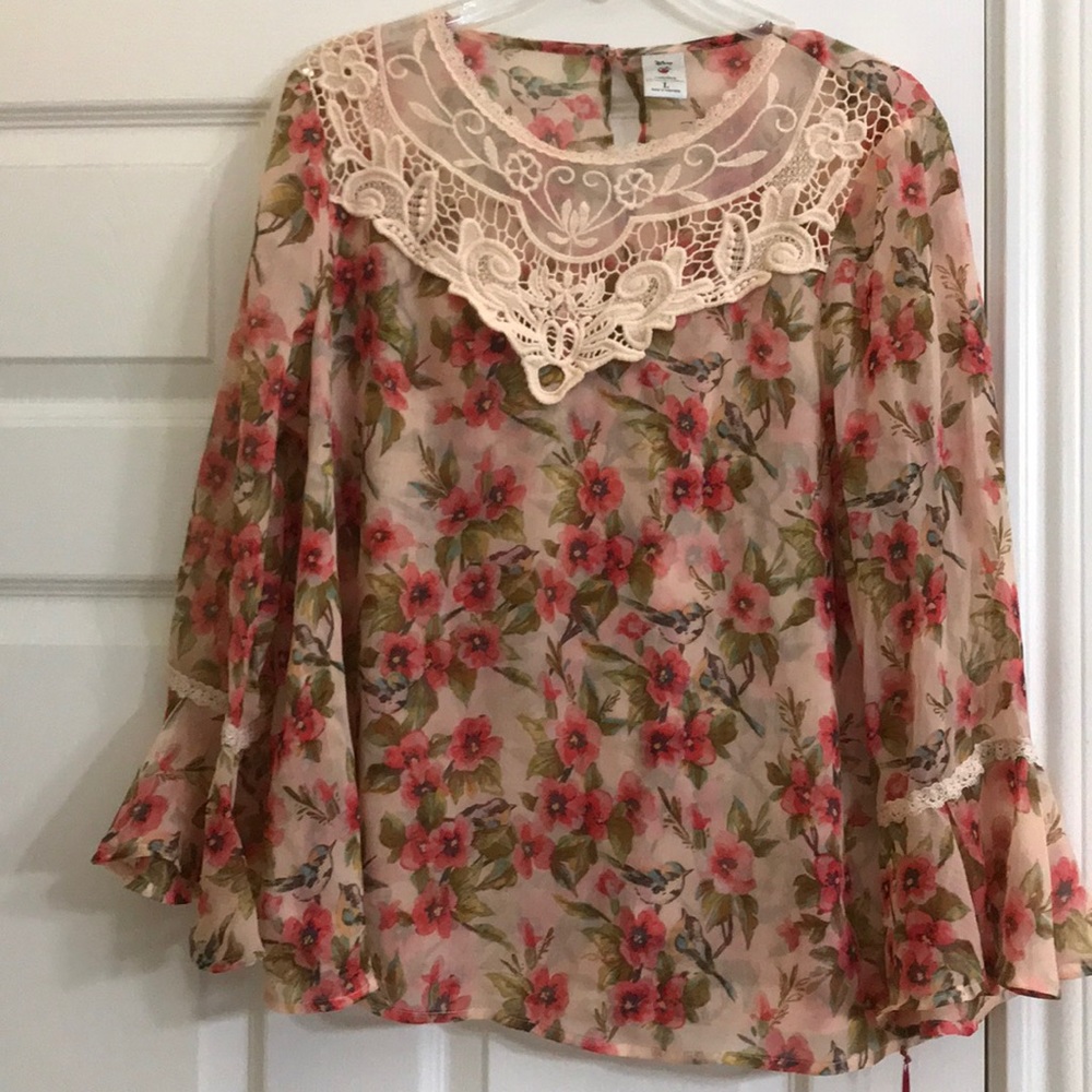 Lauren Conrad Disney floral blouse new with tags